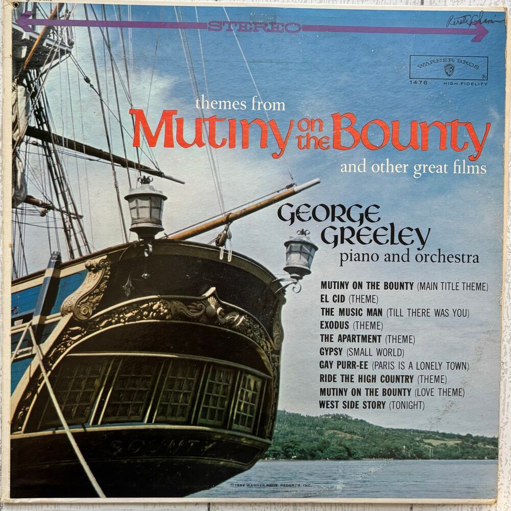 Vintage 1962 Mutiny on the Bounty Vinyl LP George Greeley